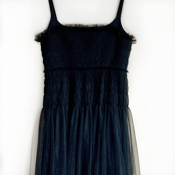 Rebecca Taylor Tulle Sleeveless Midi Dress In Black Size 10 $495 Retail - Picture 5 of 14